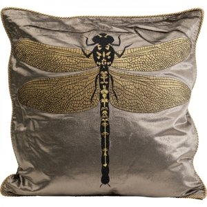 KARE Design Dekorativní polštář Glitter Dragonfly - hnědý, 40x40cm