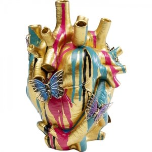 KARE Design Polyresinová váza Butterflies Heart 25cm