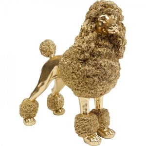 KARE Design Soška Pes Poodle - zlatá, 34cm