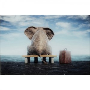 KARE Design Skleněný obraz Elephant Journey 60x40cm