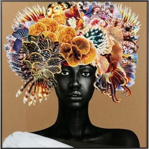 KARE Design Zarámovaný obraz Flower Hair 120x120cm