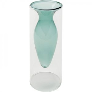 KARE Design Skleněná váza Amore - modrá, 20cm