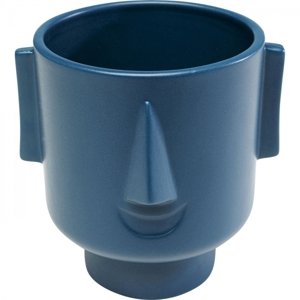 KARE Design Kameninová váza Faccia modrá 12cm