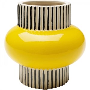 KARE Design Porcelánová váza Calabria žlutá 16cm