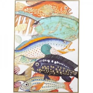 KARE Design Obraz na plátně Houf ryb II. 100×70cm