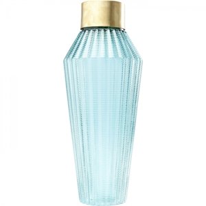 KARE Design Modrá skleněná váza Barfly 43 cm