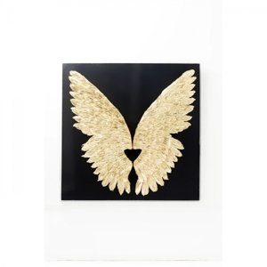 KARE Design Nástěnná dekorace Wings Gold 120×120 cm