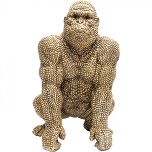 KARE Design Soška Gorila stojící Zlatá 46 cm