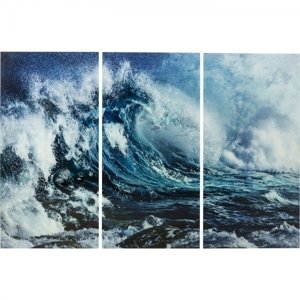 KARE Design Vícedílný obraz Vlna v bouři 160x240cm