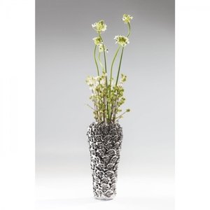 KARE Design Stříbrná kameninová váza Rose Multi Chrome Small 37cm