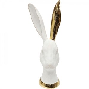 KARE Design Soška Busta Zajíc se zlatým uchem 30cm