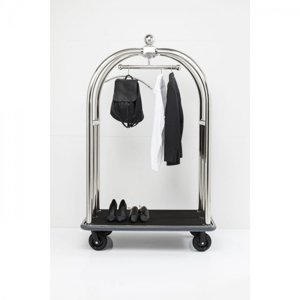 KARE Design Stříbrný pojízdný stojan na oblečení Vegas