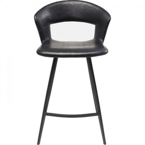 KARE Design Černá čalouněná barová židle Reunion