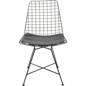 KARE Design Černá kovová židle s polštářkem Grid
