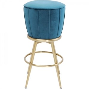 KARE Design Tyrkysová čalouněná barová stolička After Work