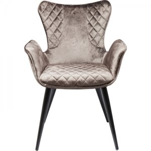 KARE Design Šedá čalouněná židle s područkami Dream