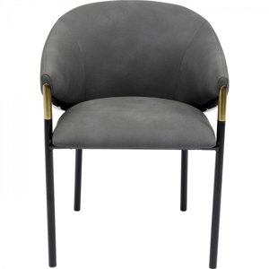 KARE Design Šedá čalouněná židle s područkami Boulevard
