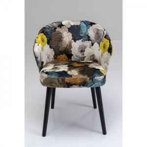 KARE Design Barevná čalouněná židle s područkami Peony Yellow