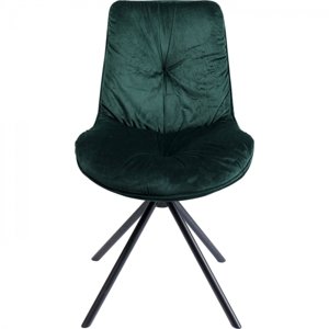 KARE Design Zelená čalouněná jídelní židle Mila