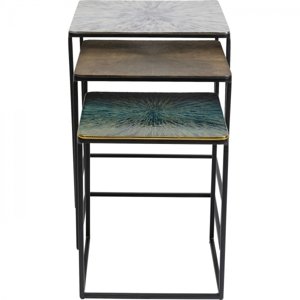 KARE Design Odkládací stolek Ray Square - set 3 ks