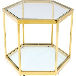 KARE Design Konferenční stolek Comb - zlatý
