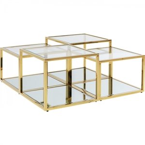 KARE Design Konferenční stolek Orion - zlatý, set 4 ks