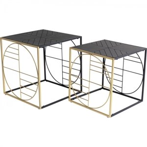 KARE Design Set dvou konferenčních stolků Techno Černé