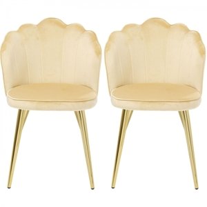 KARE Design Béžová  čalouněná jídelní židle Princess (set 2 kusů)