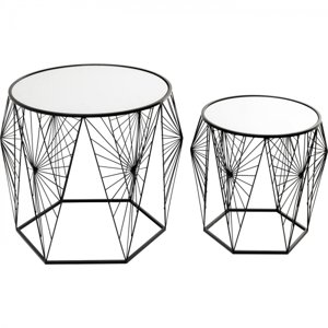 KARE Design Odkládací stolek Cobweb - černý (set 2 kusů)