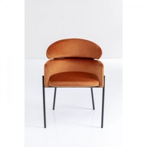 KARE Design Oranžová židle s područkami Alexia