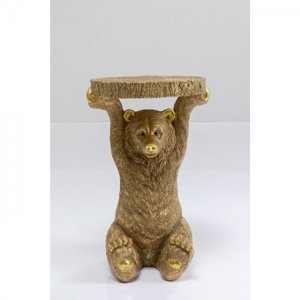 KARE Design Odkládací stolek Animal Bear - zlatý, 35x34cm