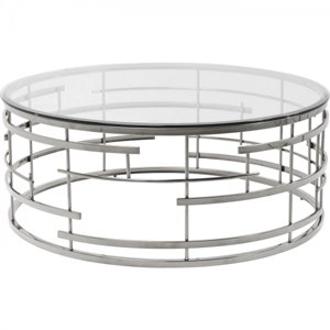 KARE Design Konferenční stolek Jupiter - stříbrný, Ø100cm