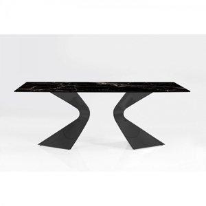 KARE Design Jídelní stůl s keramickou deskou Gloria - černý, 200x100cm