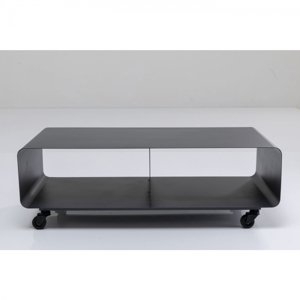 KARE Design TV stolek na kolečkách Lounge - šedý, 90x30cm
