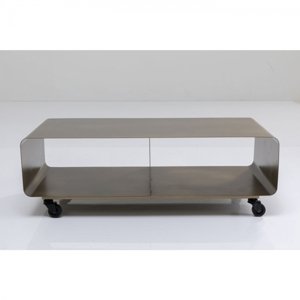 KARE Design TV stolek na kolečkách Lounge - bronzový, 90x30cm