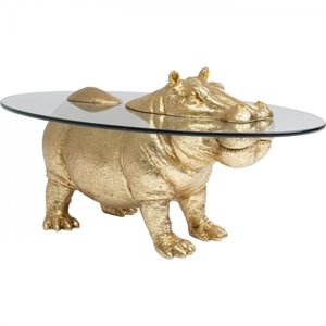 KARE Design Konferenční stolek Hroch - zlatý, 80cm