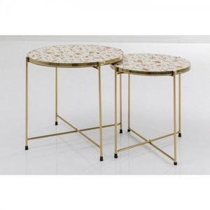 KARE Design Odkládací stolek Priya - bílý (set 2 kusů)