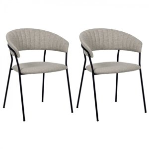 KARE Design Béžová polstrovaná jídelní židle Belle (set 2 kusů)