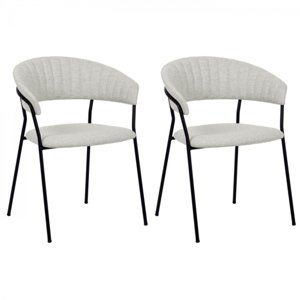 KARE Design Světle šedá polstrovaná jídelní židle Belle (set 2 kusů)