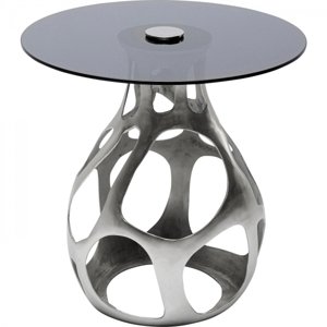 KARE Design Odkládací stolek Volcano - stříbrný, Ø60cm
