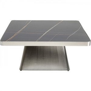 KARE Design Konferenční stolek Miler - stříbrný, 80x80cm