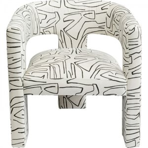 KARE Design Bíločerná jídelní židle s područkami Tripipod
