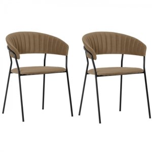 KARE Design Jídelní židle s područkami Belle - světle hnědá (set 2 kusů)