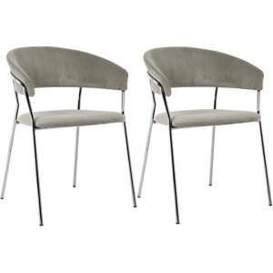KARE Design Jídelní židle s područkami Belle - šedá (set 2 kusů)