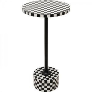 KARE Design Odkládací stolek Domero Chess - černobílý, Ø25cm