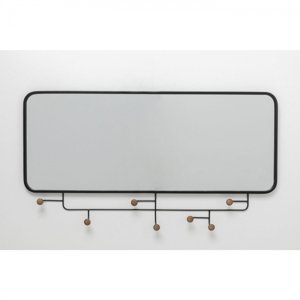 KARE Design Závěsné zrcadlo s věšákem Gina 54x100cm