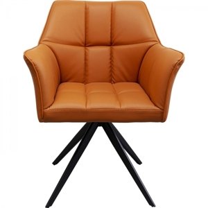 KARE Design Otočná čalouněná jídelní židle Thinktank - hnědá