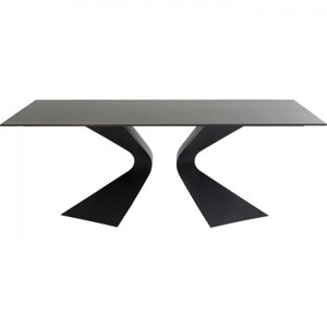 KARE Design Jídelní stůl Gloria - keramický, černý, 180x90cm