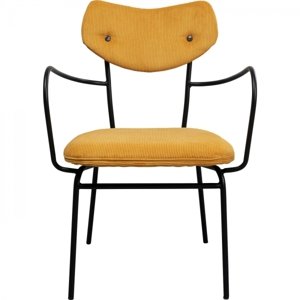 KARE Design Žlutá polstrovaná židle s područkami Viola
