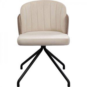 KARE Design Béžová polstrovaná otočná židle Hojas